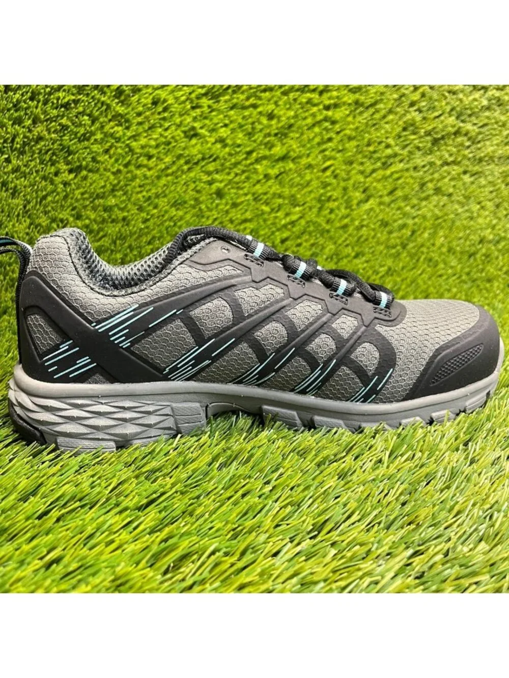 Nautilus Stratus Women Size 7.5D Gray Black Blue Composite Toe Safety Work Shoes